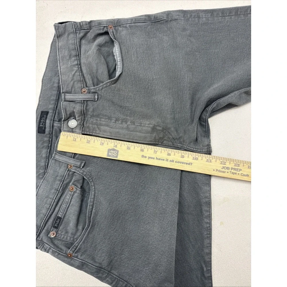 Polo Ralph Lauren Varick Slim Straight Jeans Mens 35x30 Gray Denim